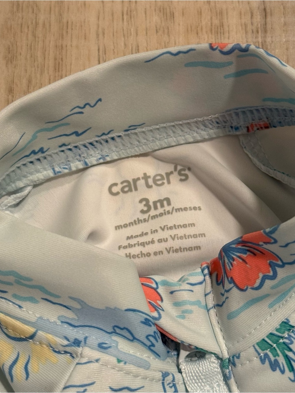 Carter's Baby Girl Tropical Beach Long-Sleeve Rashguard Swimsuit One Piece New - Picture 5 of 8